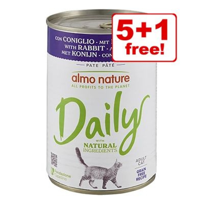 6 x 400g Almo Nature Daily Menu Wet Cat Food - 5 + 1 Free! *