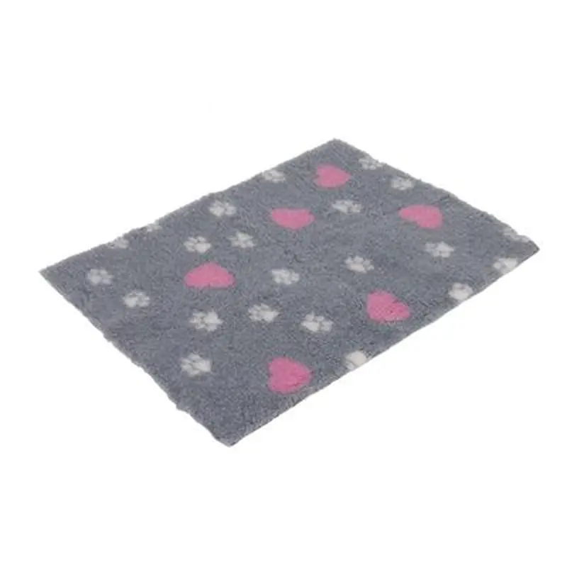 Vetbed Isobed SL grey with hearts and paws - 150 x 100 cm (L x W)