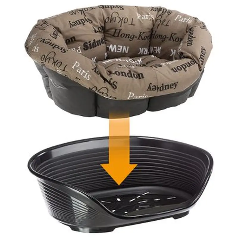 Set Ferplast dog basket Siesta Deluxe - Cities - Set Size 10: Basket + Cities Cover + Feet