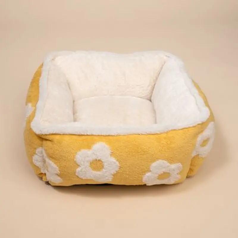 TIAKI Flower Dog Bed - Square: approx. 47 x 47 x 21 cm (L x W x H)