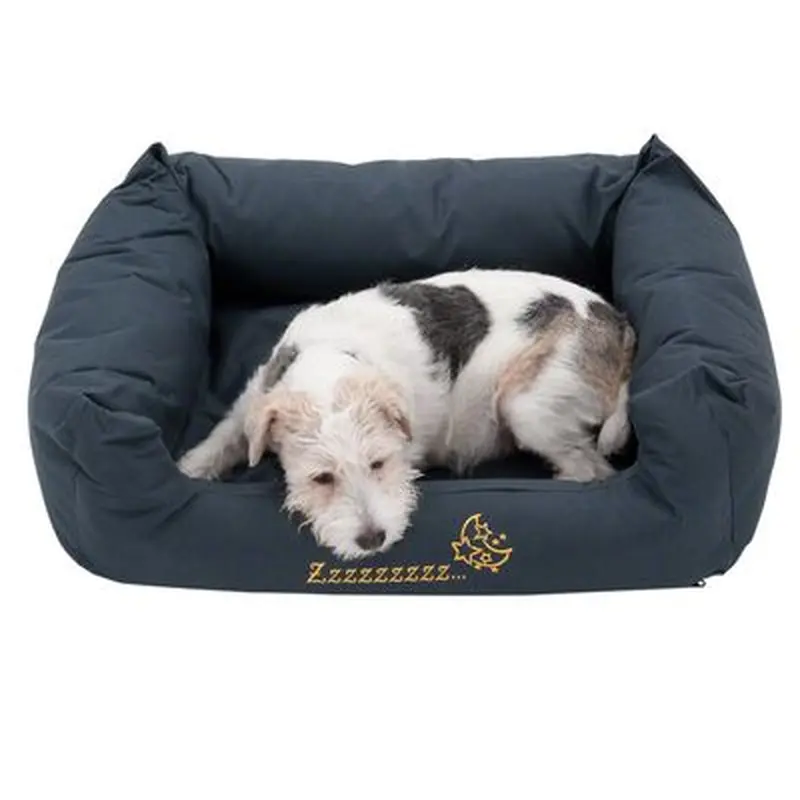 Dog bed Sleepy Time grey with cushion - 80 x 65 x 30 cm (L x W x H)