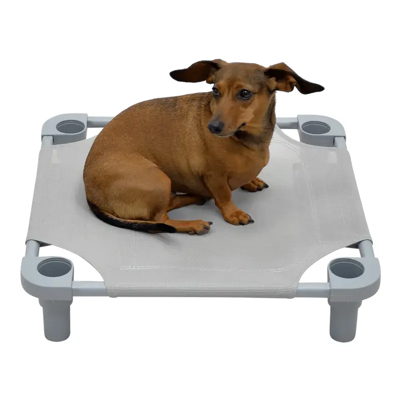 4Legs4Pets Solid Color Premium Weave Dog Cot - Gray