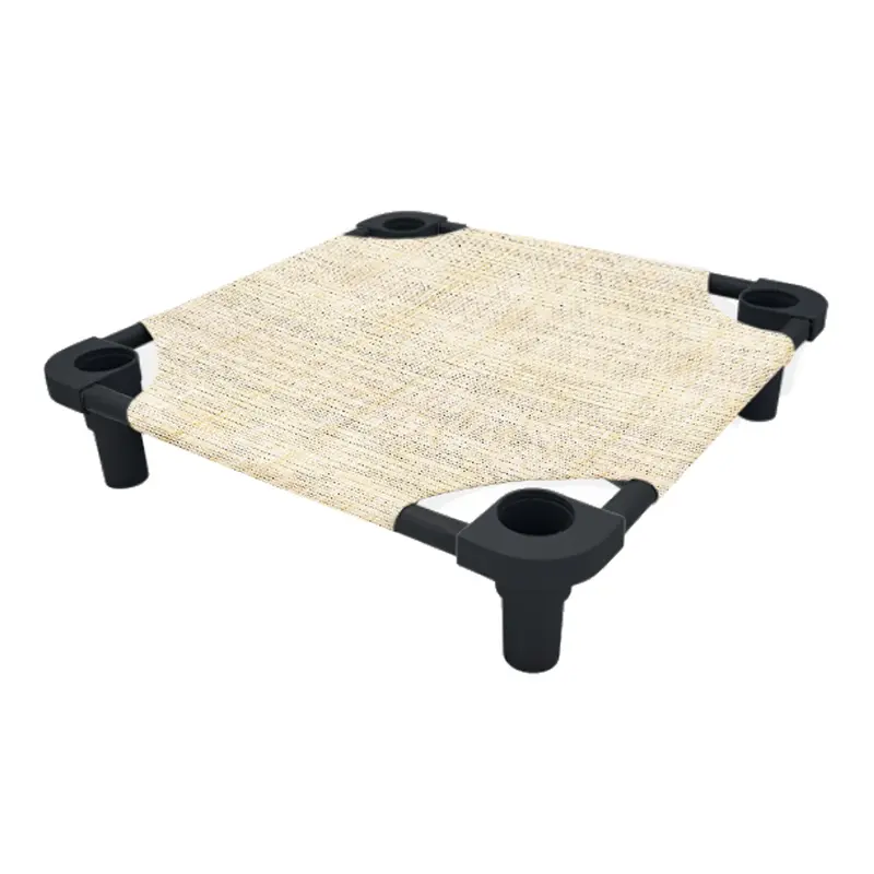 4Legs4Pets Tweed Premium Weave Dog Cot - River Rock/Black