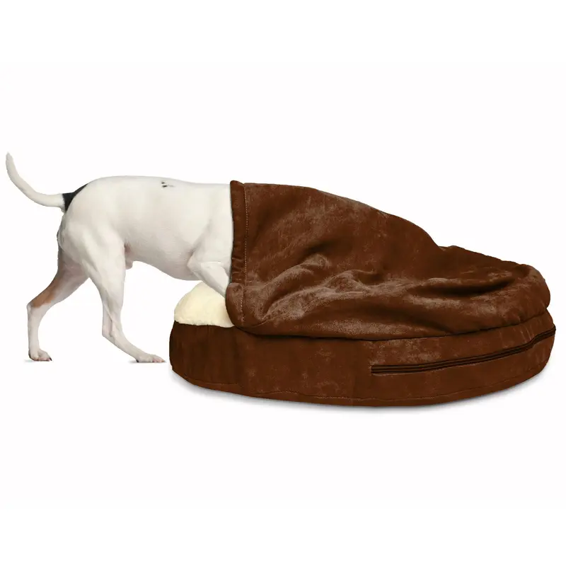 FurHaven Faux Sheepskin Snuggery Orthopedic Pet Bed - Espresso