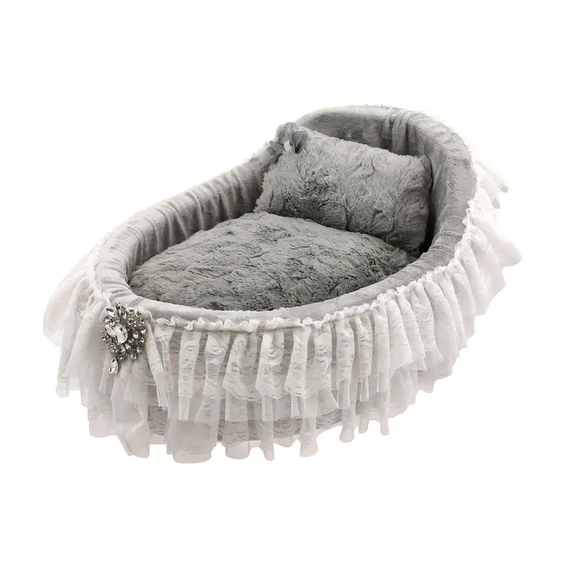 Hello Doggie Crib Collection Pet Bed - Sterling