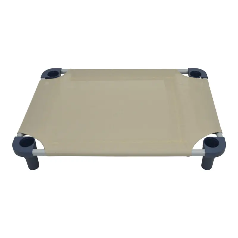 4Legs4Pets Solid Color Premium Weave Dog Cot - Taupe With Navy Legs