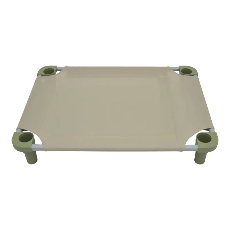 4Legs4Pets Solid Color Premium Weave Dog Cot - Taupe With Sage Legs