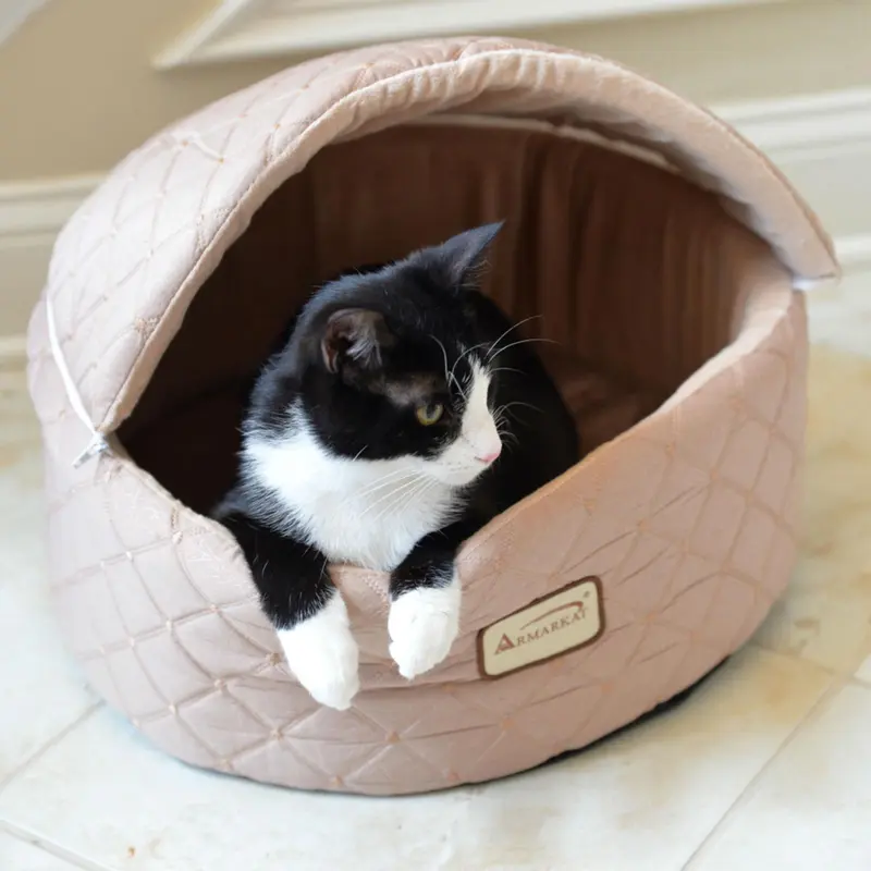 Armarkat Burrow Pet Bed - Apricot