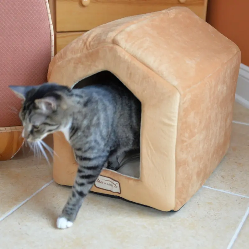 Armarkat Covered Pet Bed - Brown/Beige