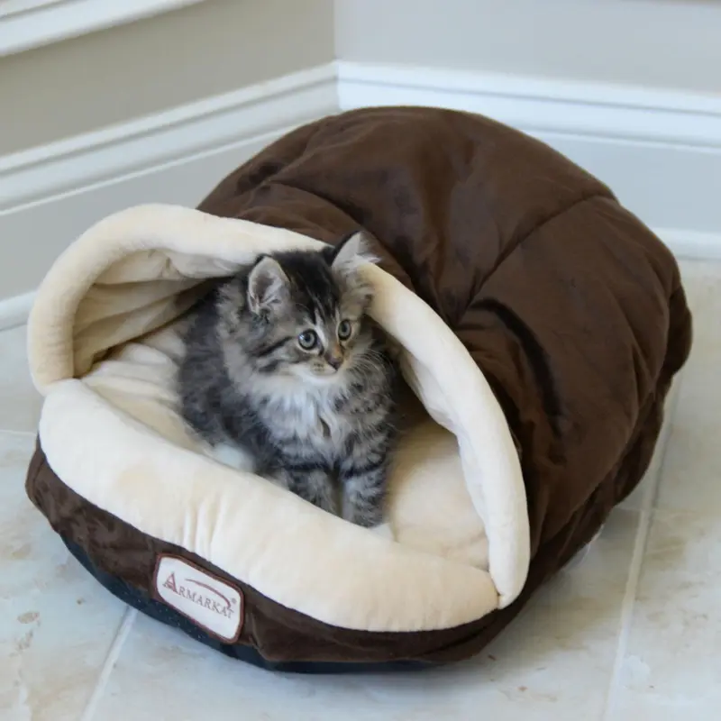 Armarkat Slipper Shape Pet Bed - Mocha/Beige