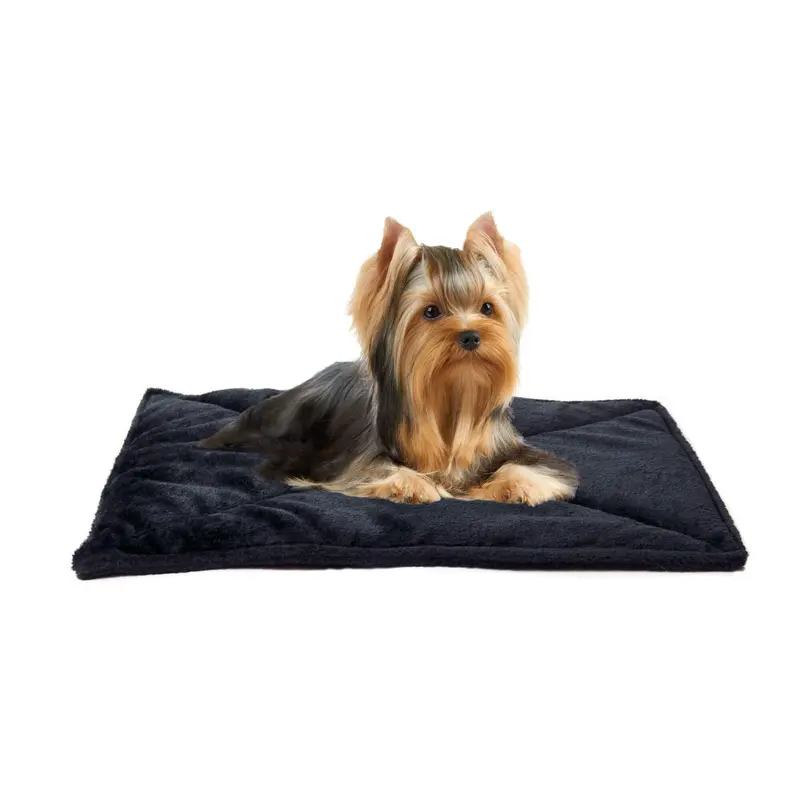 FurHaven ThermaNAP Faux Fur Self-Warming Pet Mat - Black