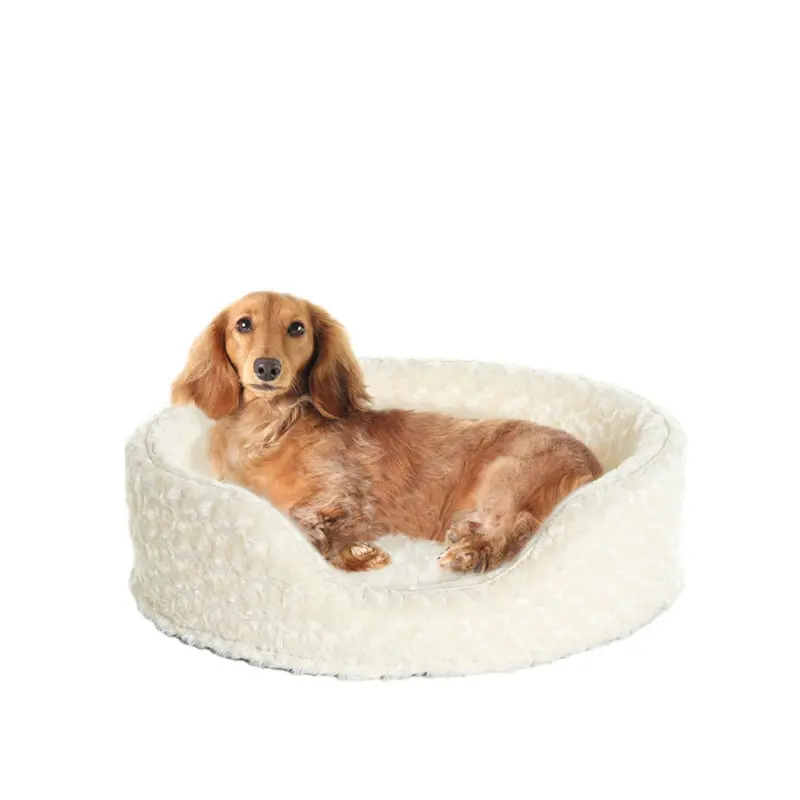 FurHaven Ultra Plush Oval Pet Bed - Cream