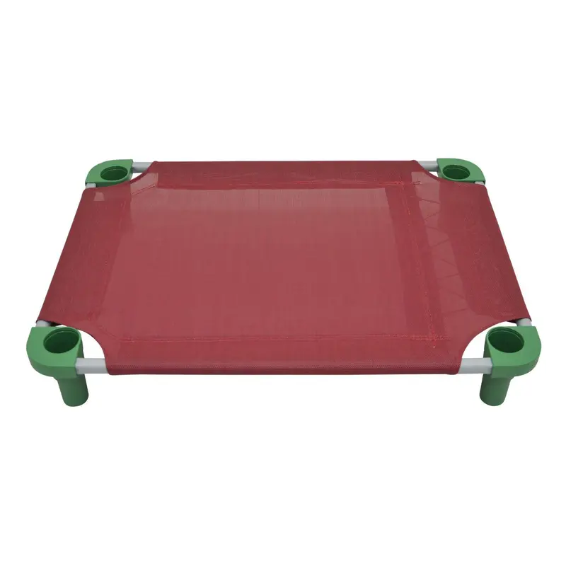4Legs4Pets Solid Color Premium Weave Dog Cot - Burgundy with Sage Green Legs