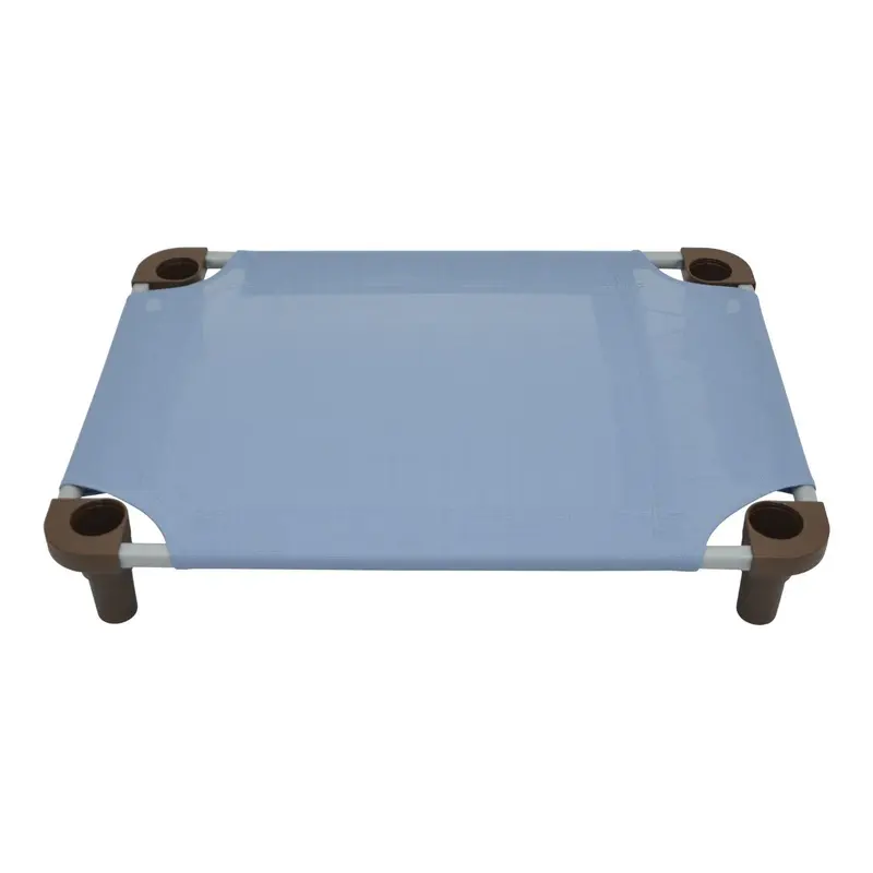 4Legs4Pets Solid Color Premium Weave Dog Cot - Sistine Blue with Brown Legs