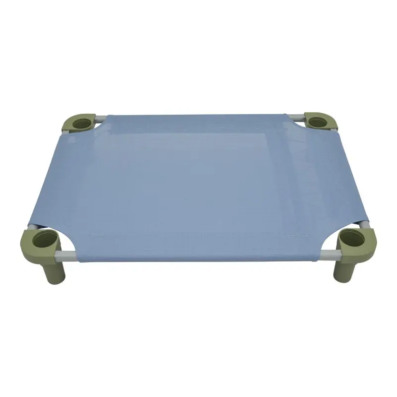 4Legs4Pets Solid Color Premium Weave Dog Cot - Sistine Blue with Sage Legs