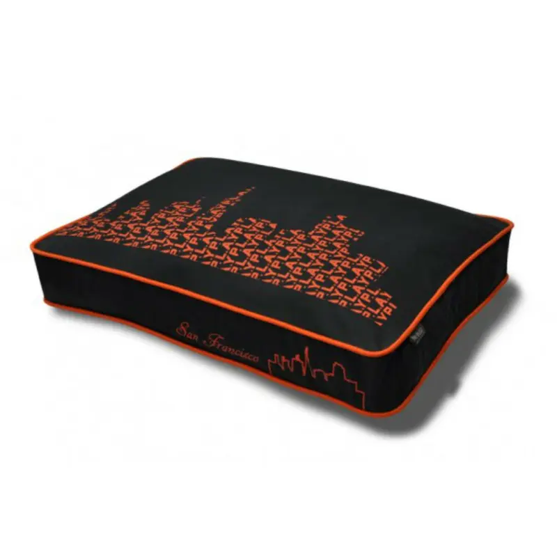 P.L.A.Y. SFyline Rectangular Dog Bed - Black and Giants Orange