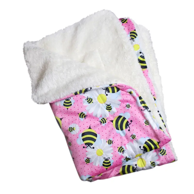 Bumblebee and Flowers Ultra Soft Minky/Plush Dog Blanket by Klippo