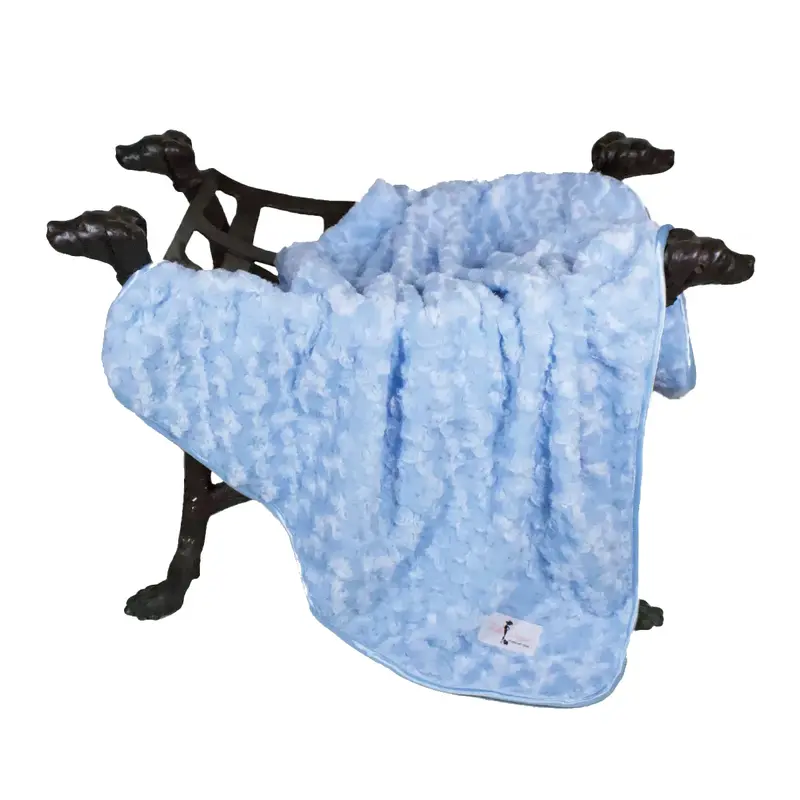 Hello Doggie Rosebud Pet Blanket - Baby Blue