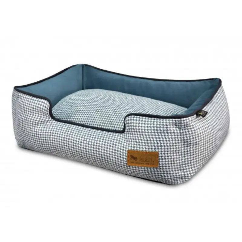 P.L.A.Y. Houndstooth Lounge Dog Bed - Light Blue