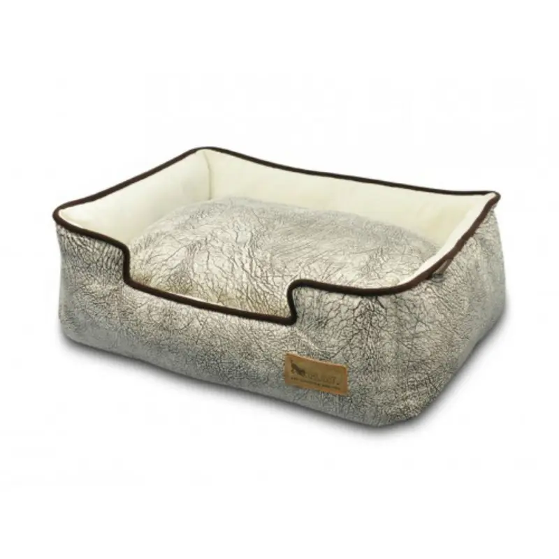 P.L.A.Y. Savannah Lounge Dog Bed - Ash Gray and Chocolate