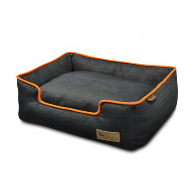 P.L.A.Y. Urban Denim Lounge Dog Bed - Medieval Blue and Mandarin Orange