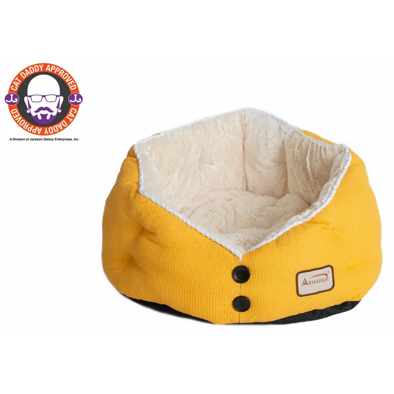 Armarkat Gold Waffle Bed for Small Dogs and Cats