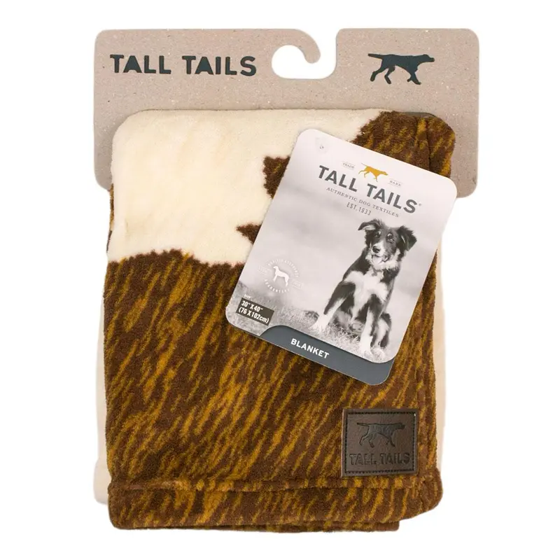 Tall Tails Cowhide Print Fleece Dog Blanket