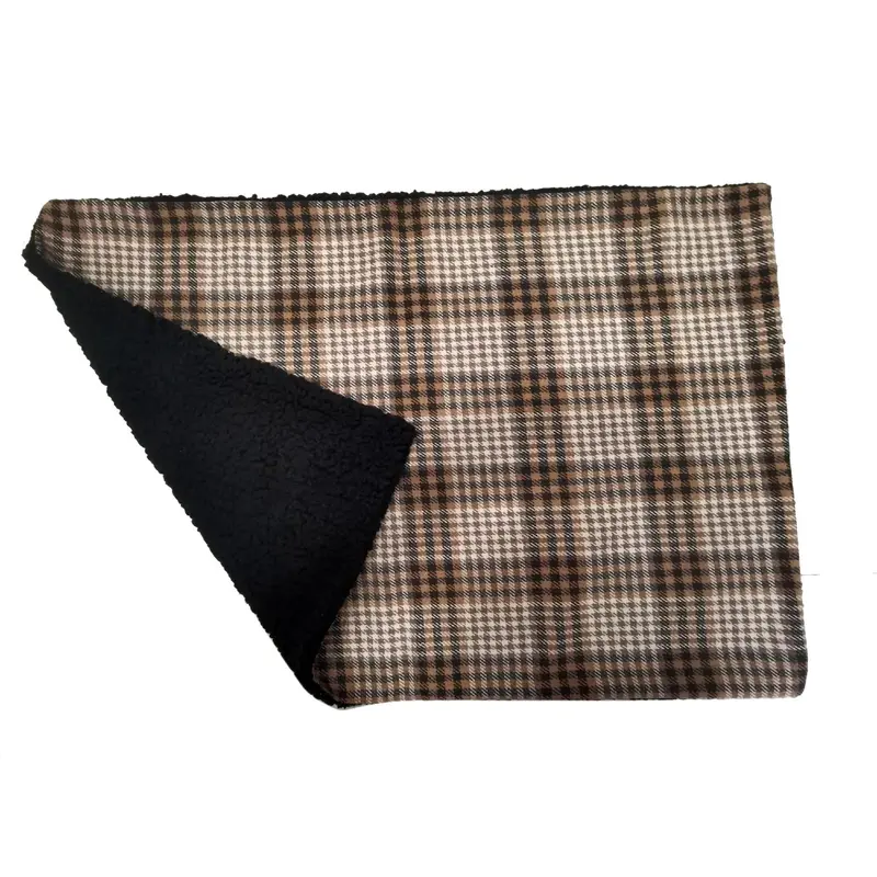Doggie Design Plaid Sherpa-Lined Dog Blanket - Brown & White
