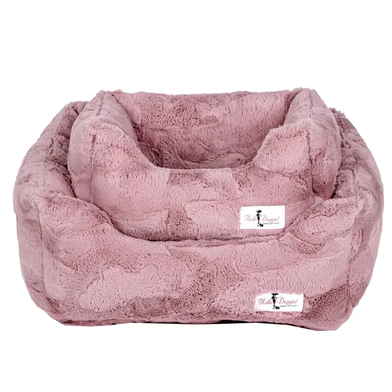 Hello Doggie Cuddle Dog Bed - Mauve