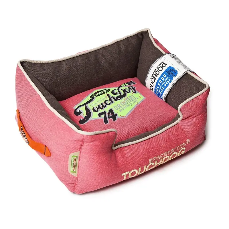 Pet Life Touchdog Sporty Vintage Reversible Dog Bed - Flamingo Pink