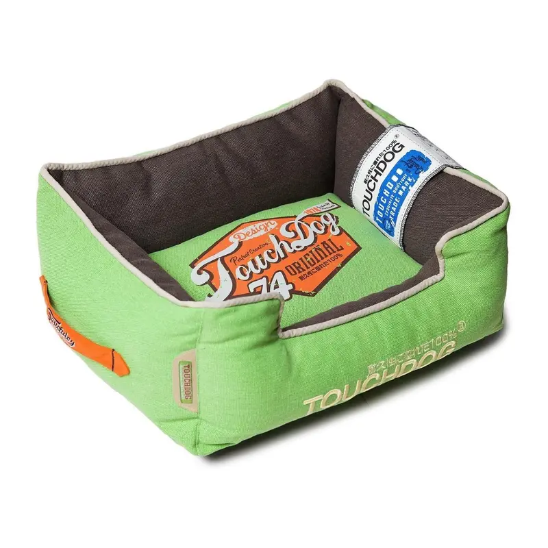 Pet Life Touchdog Sporty Vintage Reversible Dog Bed - Mint Green and Mud Brown