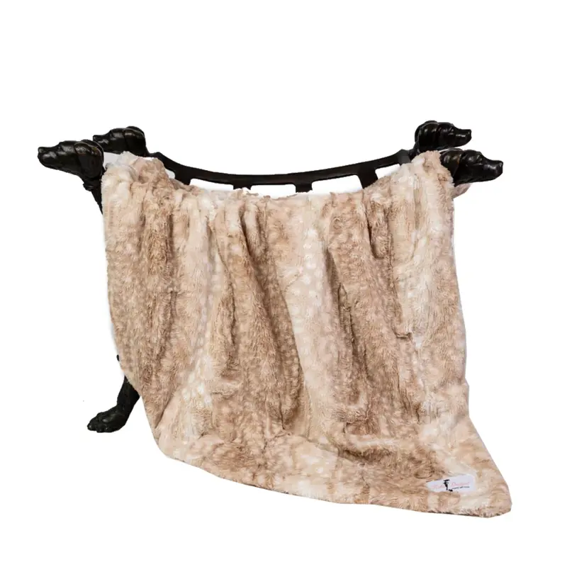 Hello Doggie Cashmere Dog Blanket - Gold Fawn