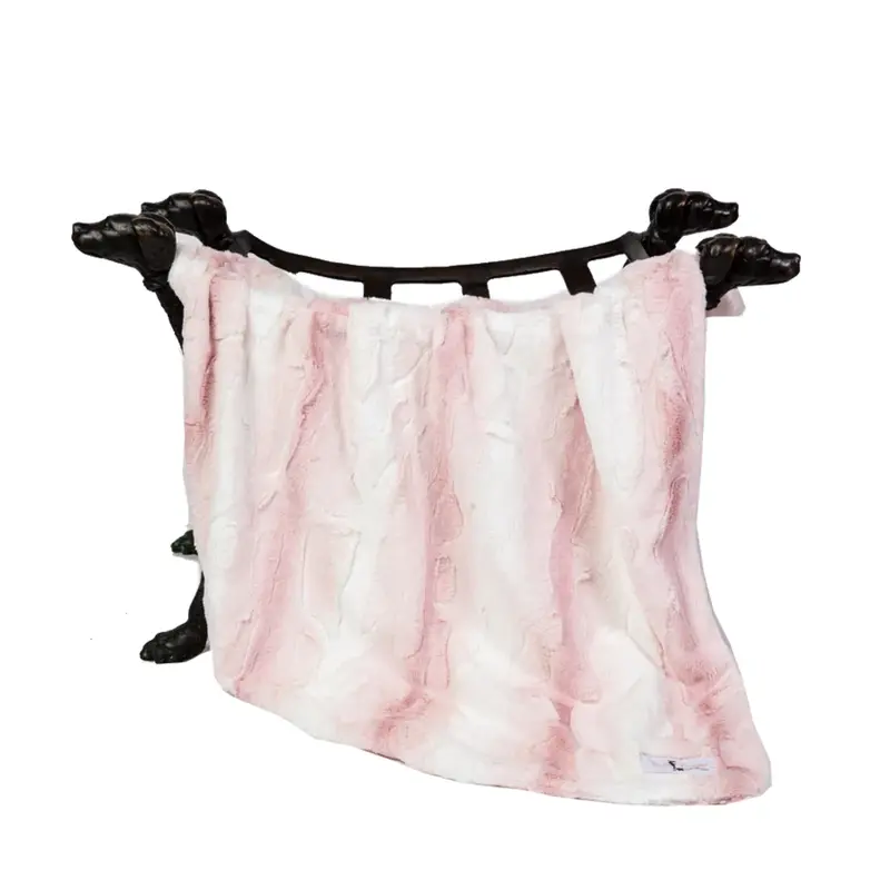 Hello Doggie Cashmere Dog Blanket - Pink Angora
