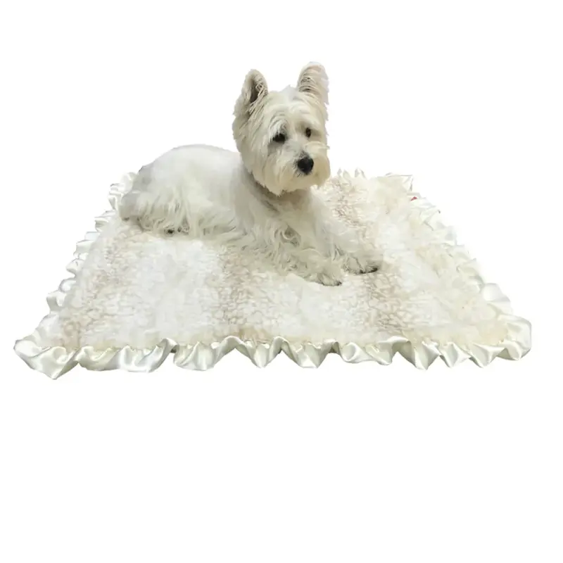 The Dog Squad Furbaby Ruffled Blanket - Beige Cheetah
