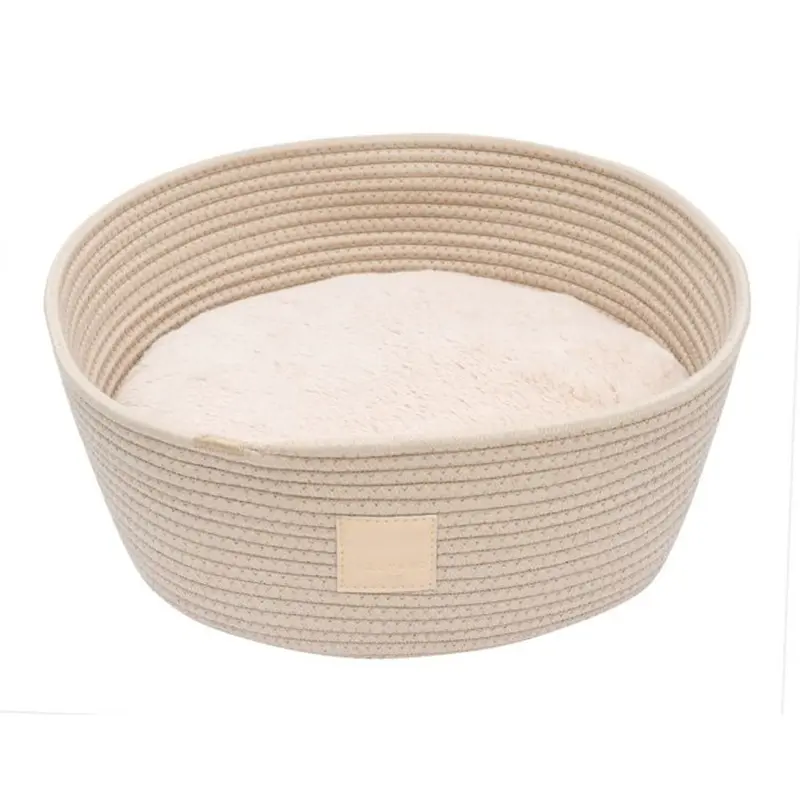 FuzzYard Life Rope Basket Cat & Small Dog Bed - Sandstone