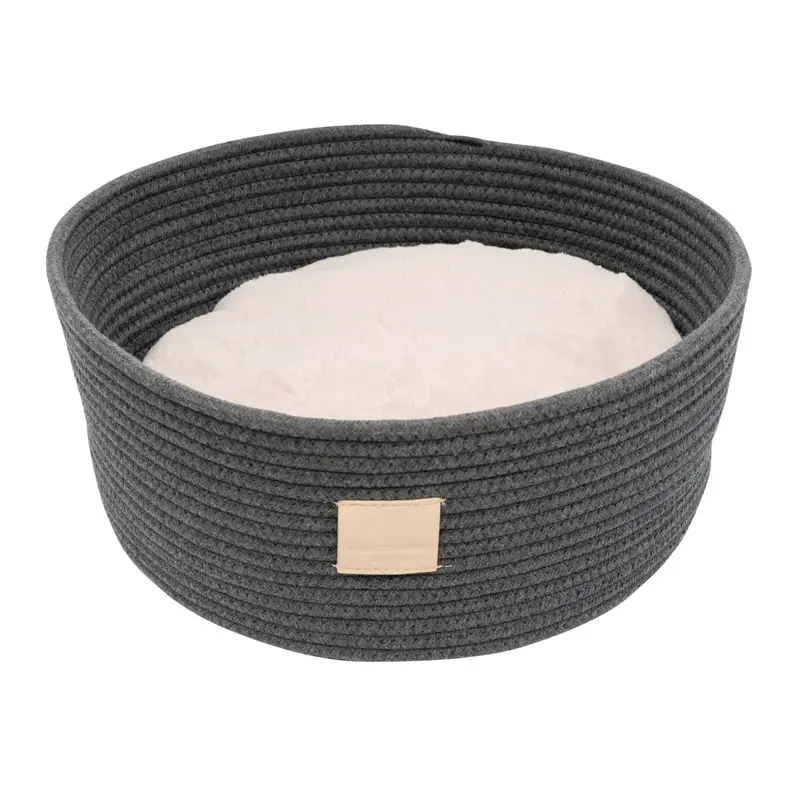FuzzYard Life Rope Basket Cat & Small Dog Bed - Slate Gray