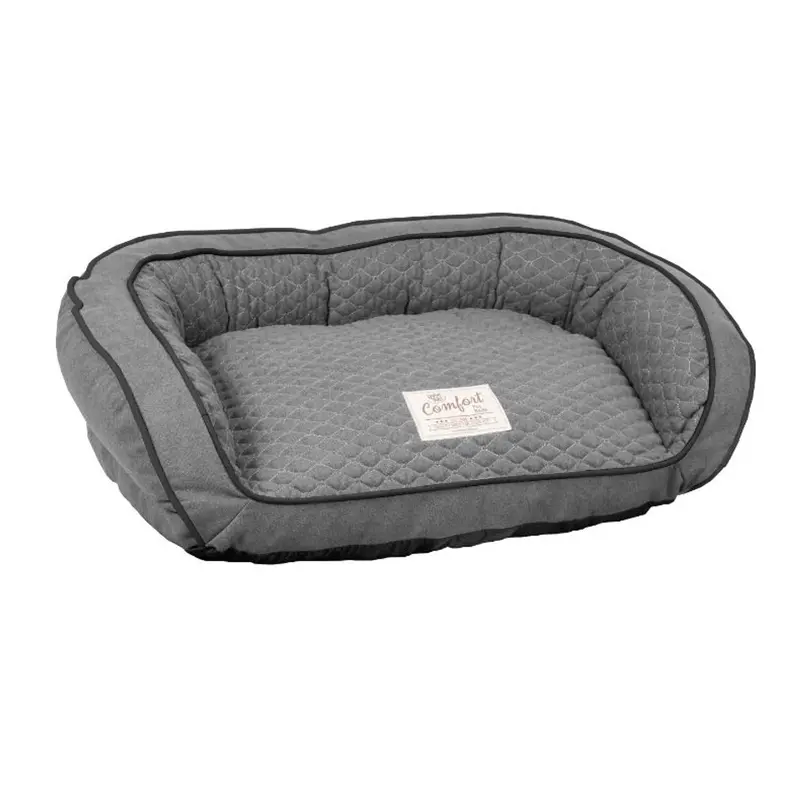 Happy Tails Comfort Quilted Sofa Dog Bed - Fog Gray
