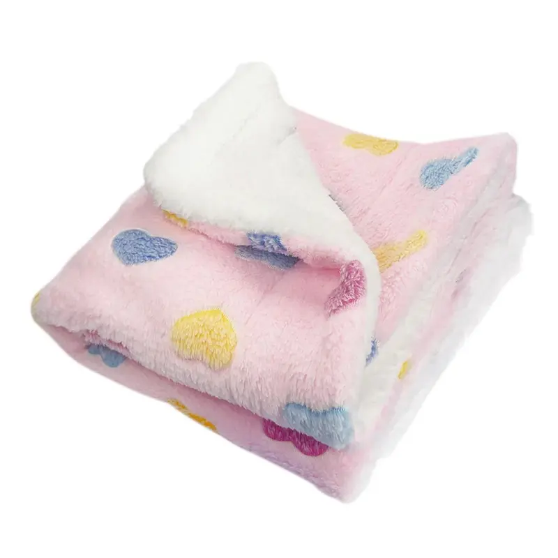 Klippo Ultra Plush Colorful Hearts Dog Blanket - Pink