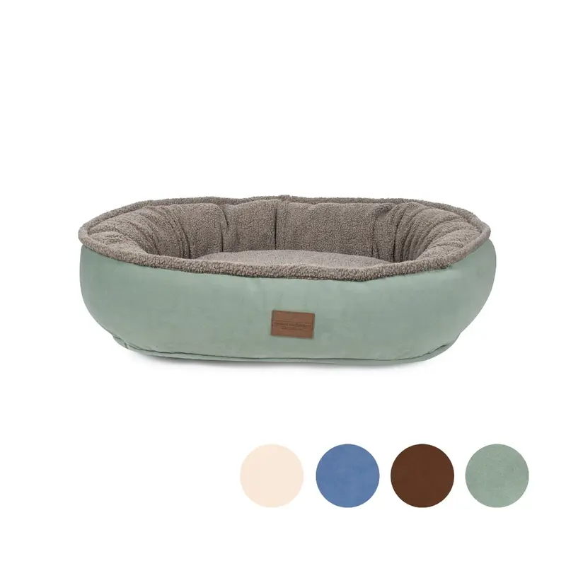 Carolina Pet Microfiber & Tipped Berber Comfy Cup Dog Bed - Tan