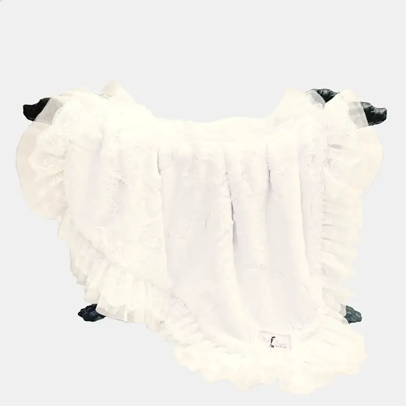 Hello Doggie Romantic Dog Blanket - Ivory
