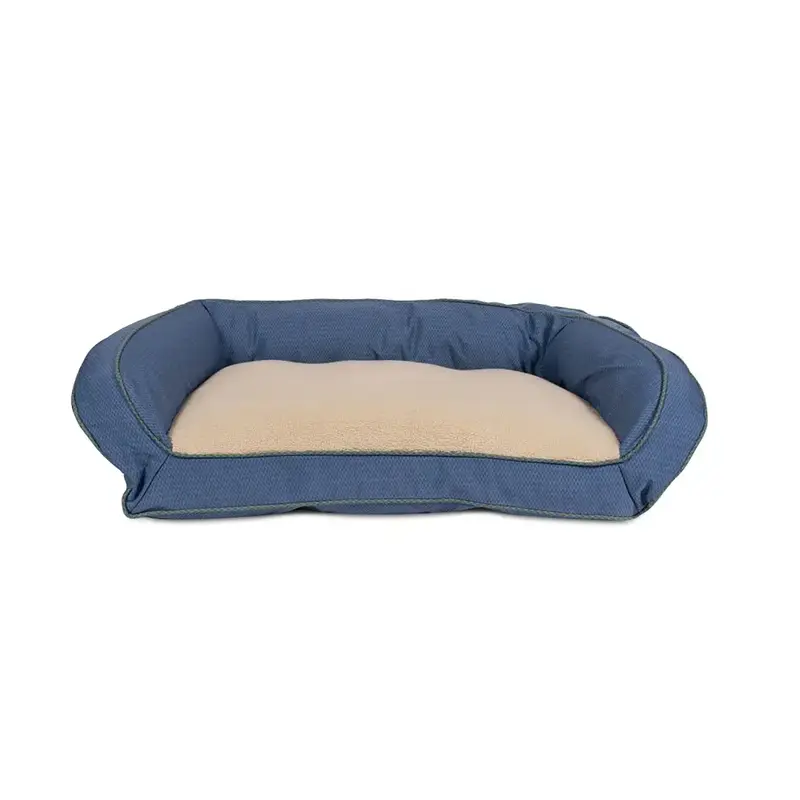 Carolina Pet GreenDog Checkered Wave Bolster Dog Bed - Wavy Blue