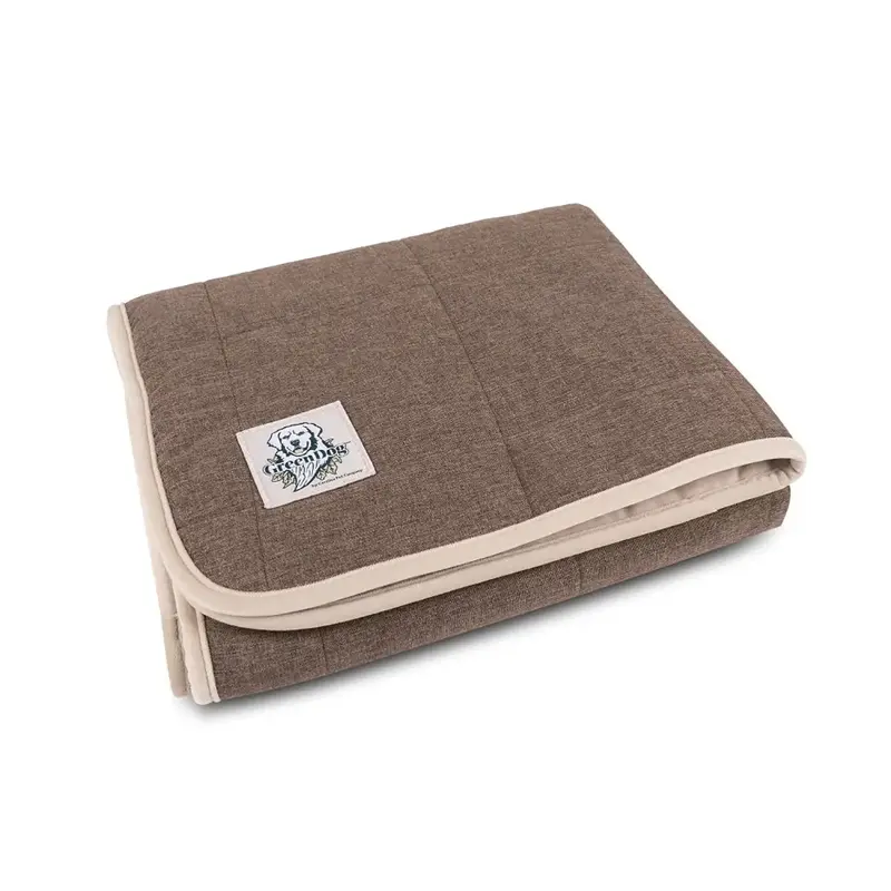 Carolina Pet GreenDog Luxe Linen & Velvet Pet Throw - Coffee