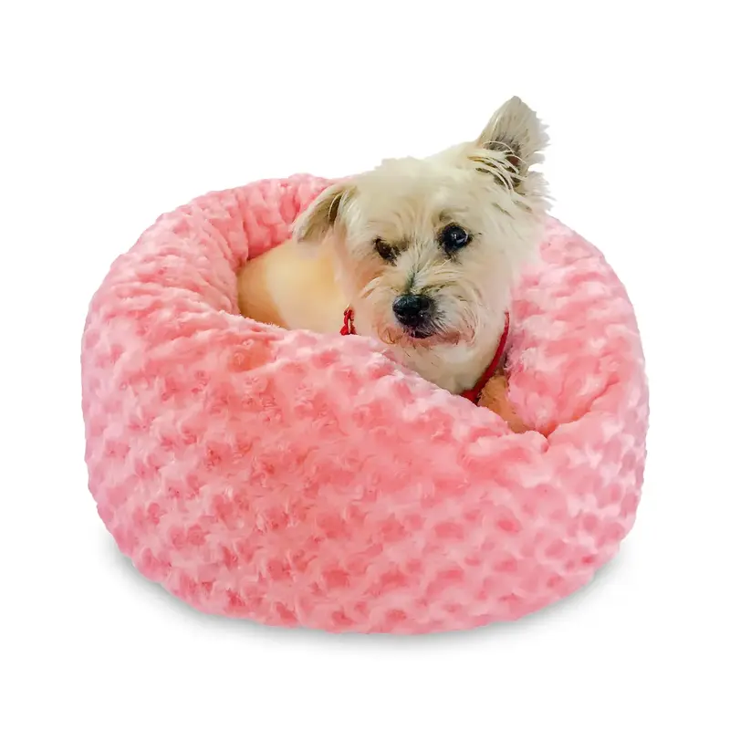 The Dog Squad's Crispy Creme Donut Dog Bed - Coral Rosebud