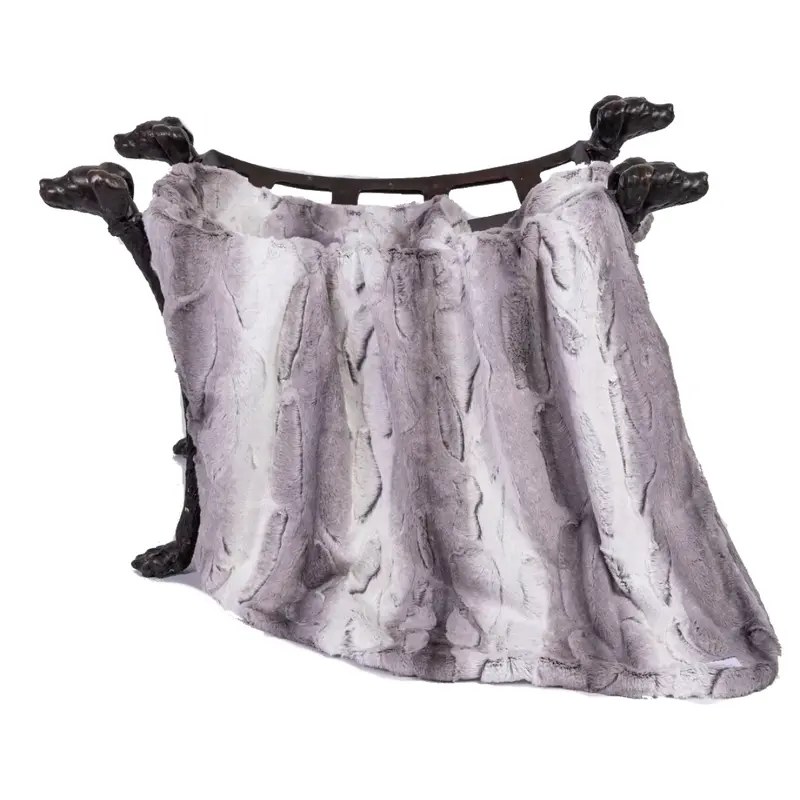 Hello Doggie Cashmere Dog Blanket - Silver Angora
