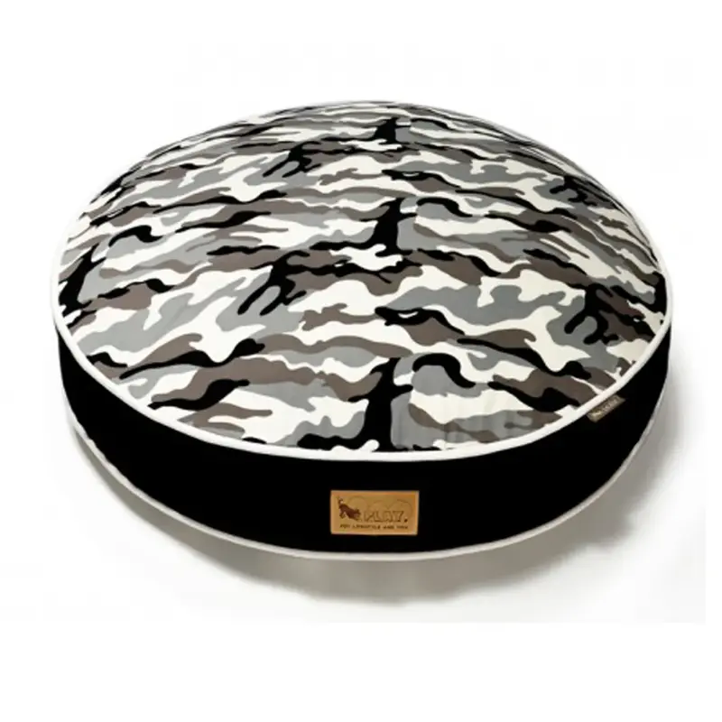 P.L.A.Y. Camouflage Round Dog Bed - White