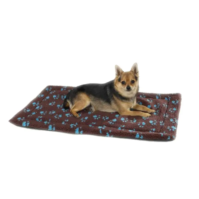 Slumber Pet Paw Print Dog and Cat Crate Mats - Chocolate