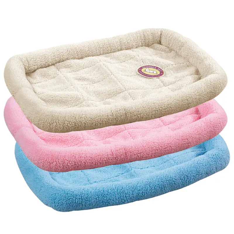 Slumber Pet Sherpa Crate Bed - Baby Pink