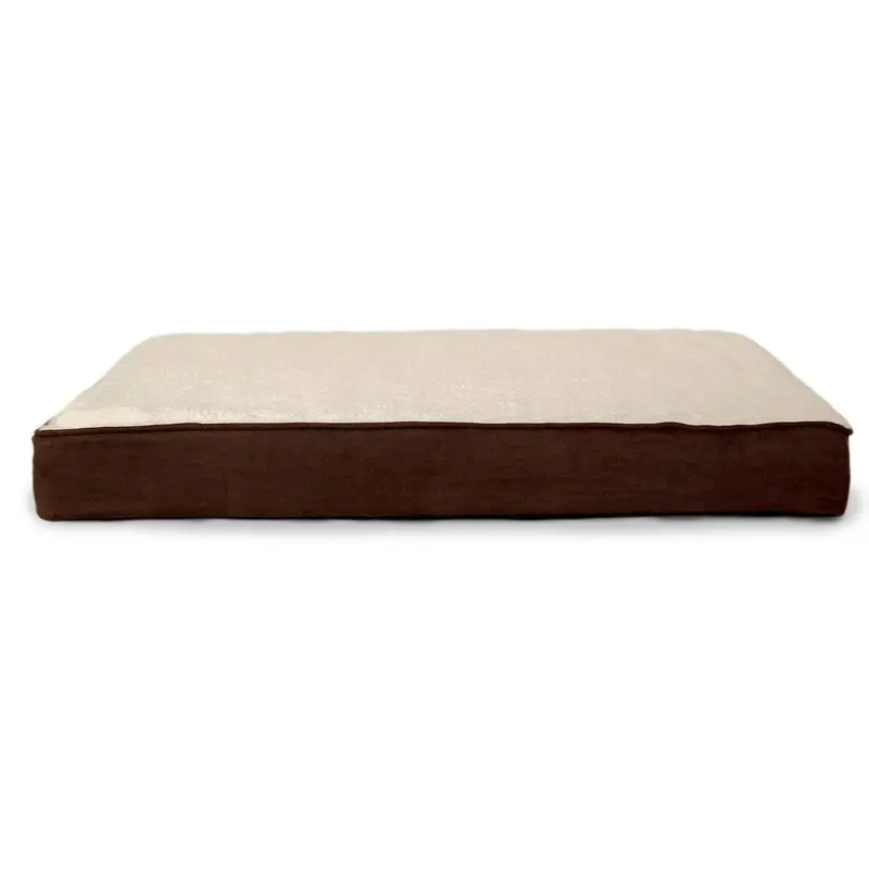 FurHaven Faux Sheepskin & Suede Deluxe Orthopedic Pet Bed - Espresso