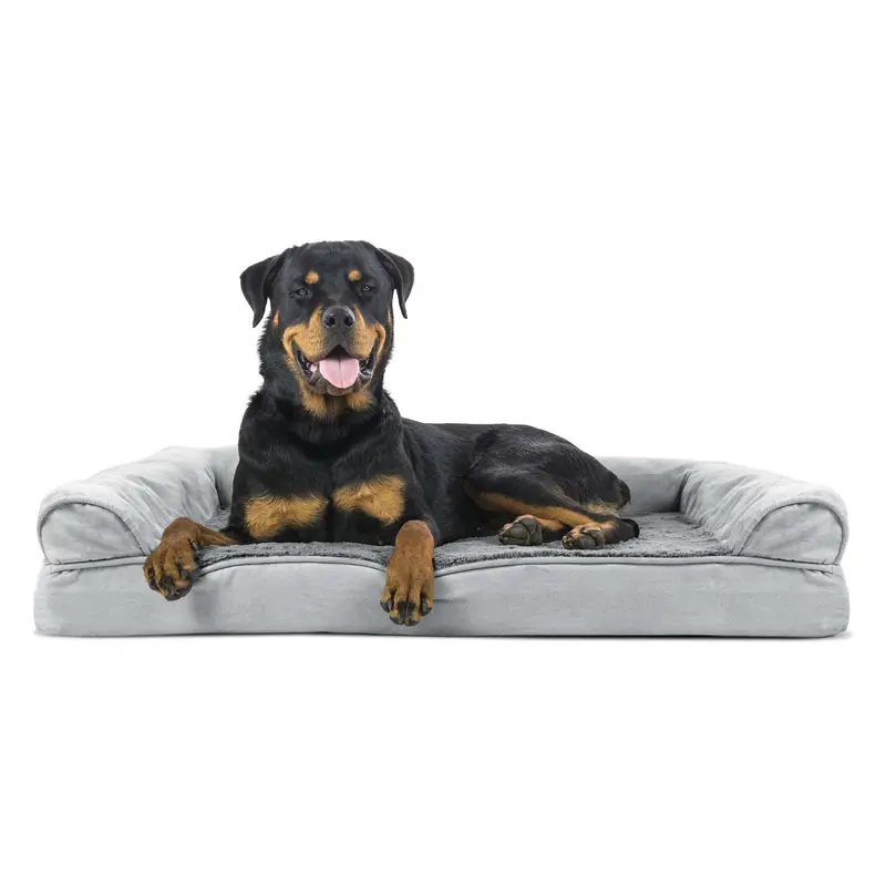 Furhaven Plush & Suede Orthopedic Sofa Pet Bed - Gray
