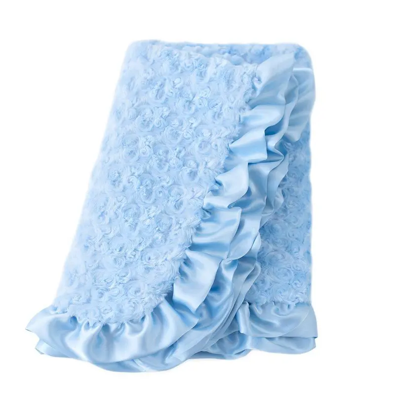 Hello Doggie Ruffle Baby Dog Blanket - Baby Blue